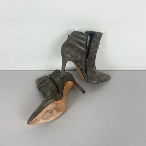 Pour La Victoire Grey Suede Boots with Heels